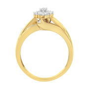 Bids.com 10K Yellow Gold 1/2 cttw Diamond Cluster Cocktail Ring (J-K Clarity, I1-I2 Color) - Size 7 Rings