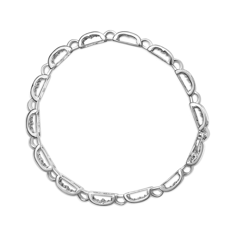 Bids.com 14K White Gold 2.00 Cttw Princess Diamond Invisible Set Link Bracelet (H-I Color, SI2-I1 Clarity) - 7" Bracelets