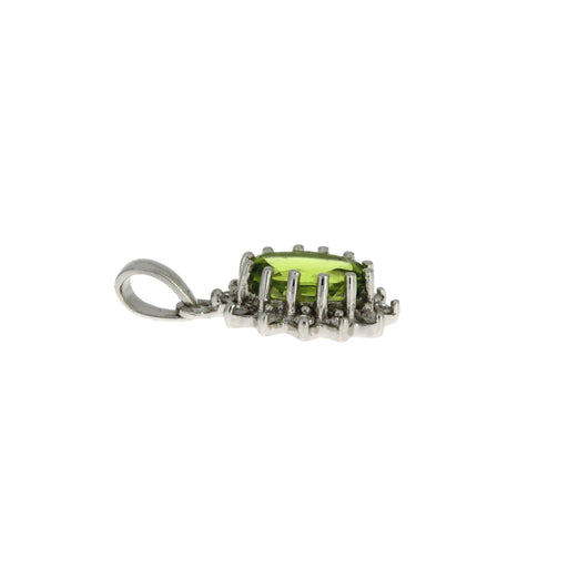 Bids.com .96ct Peridot Diamond Fashion Pendants 10KT White Gold Pendants