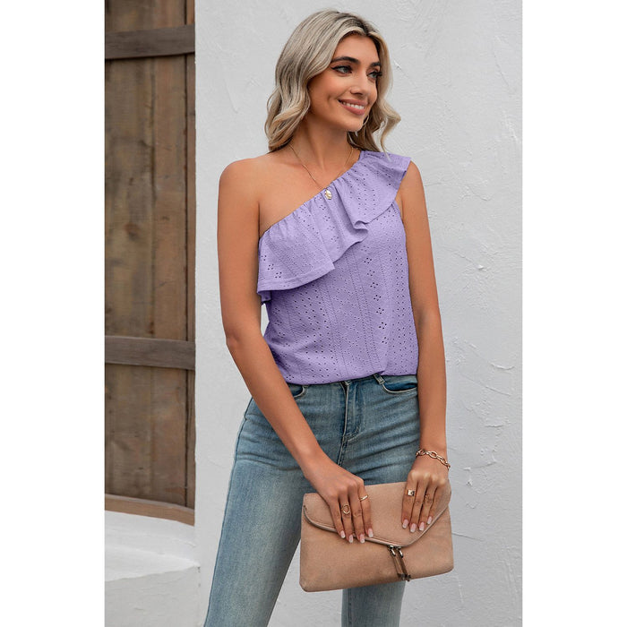 Eyelet One-Shoulder Tank