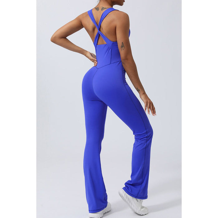 Crisscross Wide Strap Sleeveless Jumpsuit