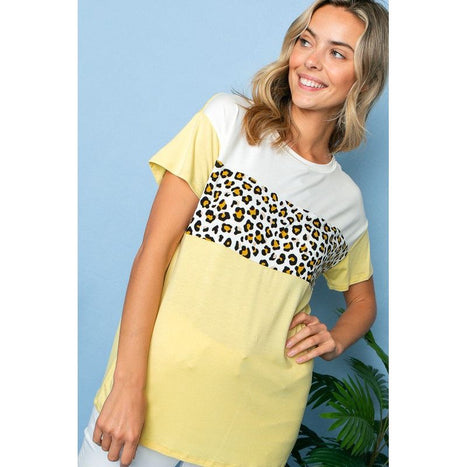 Animal Color Blocked Top