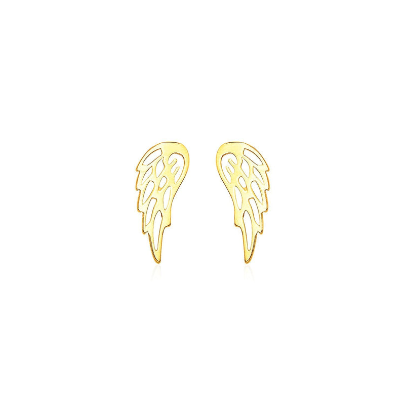 Bids.com 14k Yellow Gold Polished Wing Post Earrings Earrings