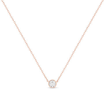 Bids.com .925 Sterling Silver 1/2 Cttw Diamond Bezel 18" Pendant Necklace (I-J Color, I2-I3 Clarity) Necklaces