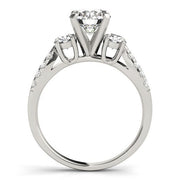 Bids.com 14k White Gold Split Shank 3 Stone Round Diamond Engagement Ring (2 cttw) Rings