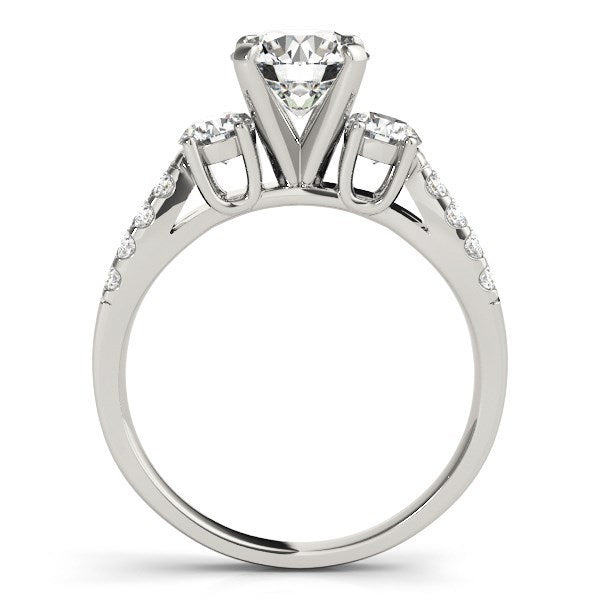 Bids.com 14k White Gold Split Shank 3 Stone Round Diamond Engagement Ring (2 cttw) Rings