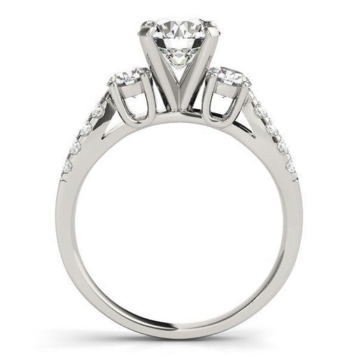 Bids.com 14k White Gold Split Shank 3 Stone Round Diamond Engagement Ring (2 cttw) Rings