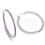 Bids.com 3.00 Carat Genuine Amethyst .925 Sterling Silver Earrings Earrings