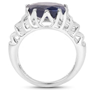 Bids.com 5.94 Carat Dyed Sapphire .925 Sterling Silver Ring Rings