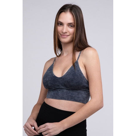 Washed Ribbed Bra Padded Tank Top