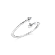 Bids.com .925 Sterling Silver 1/5 Cttw Diamond Double Arrowhead Open Ring (I-J Color, I2-I3 Clarity) - Ring Size 6 Rings