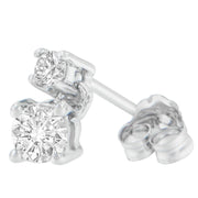 Bids.com 14K White Gold 1/2 cttw Round Cut Diamond Earrings (H-I, SI2-I1) Earrings