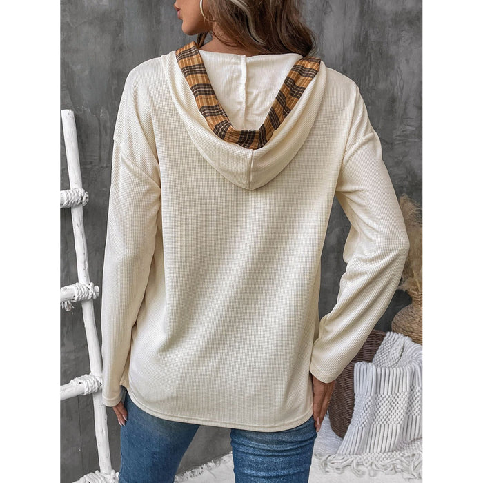 Drawstring Long Sleeve Hooded T-Shirt