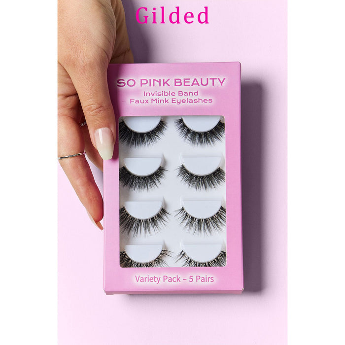 SO PINK BEAUTY Faux Mink Eyelashes Variety Pack 5 Pairs