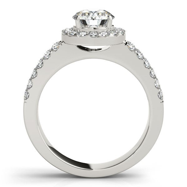 Bids.com 14k White Gold Halo Diamond Engagement Ring With Double Row Band (1 3/8 cttw) Rings