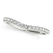 Bids.com 14k White Gold Round Pave Setting Curvy Diamond Wedding Band (1/4 cttw) Rings