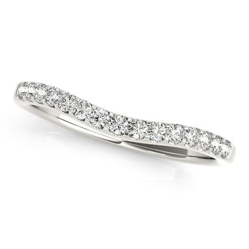 Bids.com 14k White Gold Round Pave Setting Curvy Diamond Wedding Band (1/4 cttw) Rings