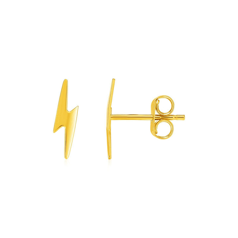 Bids.com 14k Yellow Gold Post Earrings with Lightning Bolts Earrings