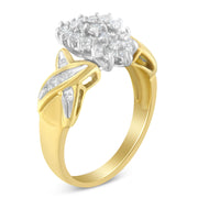 Bids.com 10K Yellow Gold Round And Baguette-Cut Diamond Ring (1/2 Cttw, H-I Color, I1-I2 Clarity) - Size 6 Rings