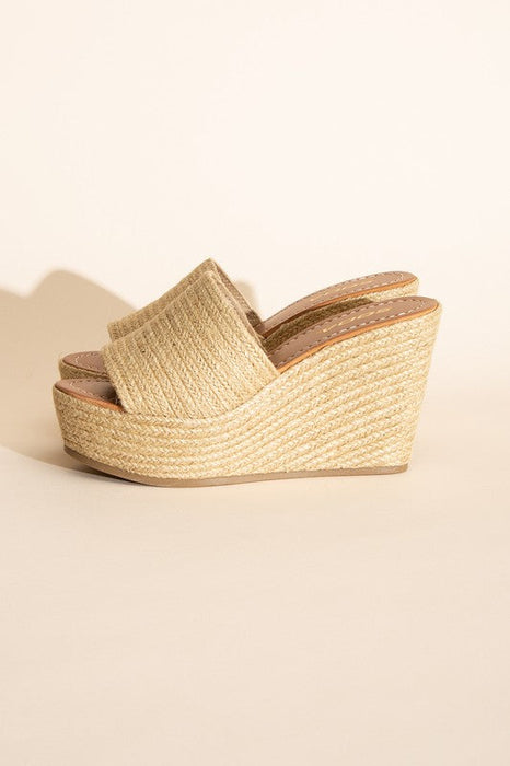 Bounty Wedge Platform Heels in Tan