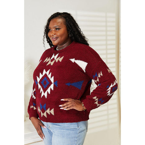 HEYSON Aztec Soft Fuzzy Sweater