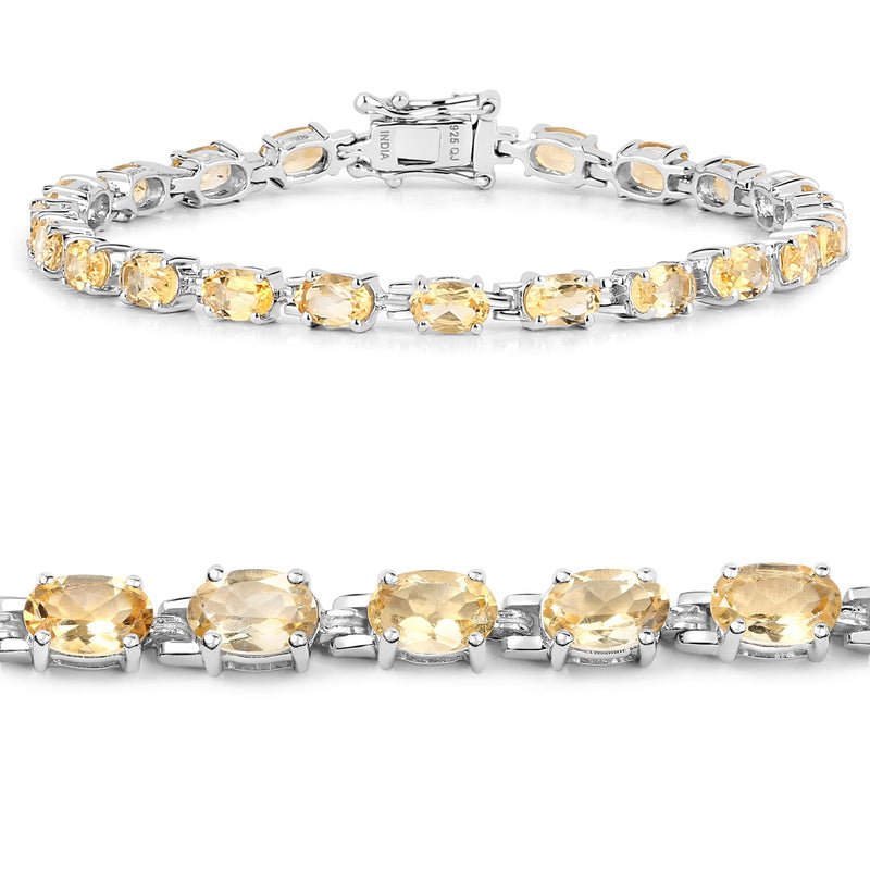 Bids.com 9.03 Carat Genuine Citrine .925 Sterling Silver Bracelet Bracelets