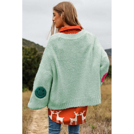 The Fuzzy Smile Long Bell Sleeve Knit Cardigan