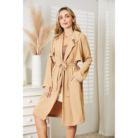 Culture Code Tied Trench Coat with Pockets