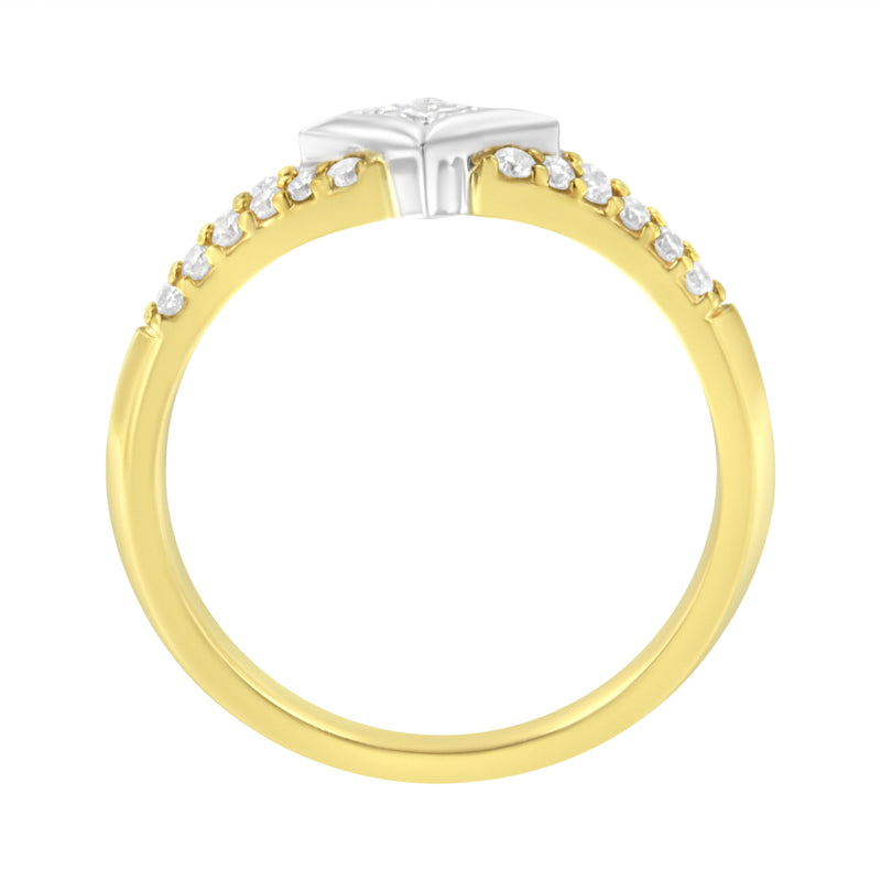 Bids.com 10K Two Tone Color 1/2 Cttw Diamond Kite and Split Shank Ring (H-I Color,SI2-I1 Clarity) Rings