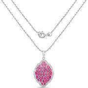 Bids.com 4.46 Carat Genuine Ruby .925 Sterling Silver Pendant Pendants