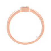 Bids.com 14K Rose Gold Plated .925 Sterling Silver 1/20 cttw Miracle Set Diamond Promise Ring (J-K Color, I1-I2 Clarity) - Size 6 Rings