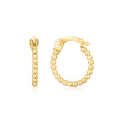 Bids.com 14K Yellow Gold Bead Hinged Hoop Earrings Earrings