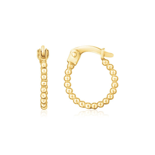 Bids.com 14K Yellow Gold Bead Hinged Hoop Earrings Earrings