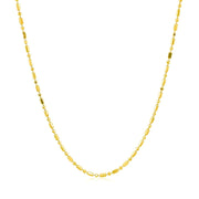 Bids.com 14k Yellow Gold Diamond-Cut Alternating Bead Chain 1.2mm Necklaces