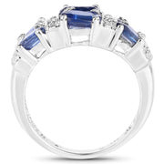 Bids.com 2.44 Carat Genuine Kyanite .925 Sterling Silver Ring Rings