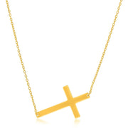 Bids.com 14k Yellow Gold Plain Cross Motif Necklace Necklaces