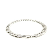 Bids.com Rhodium Plated 7.9mm Sterling Silver Curb Style Bracelet Bracelets