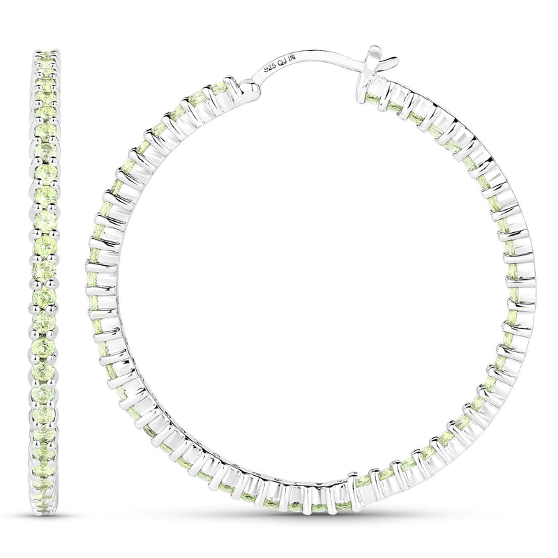 Bids.com 3.50 Carat Genuine Peridot .925 Sterling Silver Earrings Earrings