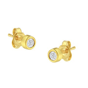 Bids.com 10K White Gold 0.15 Cttw Round Brilliant-Cut Near Colorless Diamond Bezel-Set Stud Earrings (H-I Color, I1-I2 Clarity) Earrings