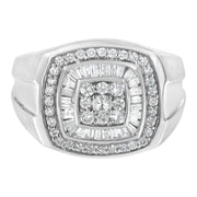 Bids.com 14K White Gold Men's 1 CTTW Diamond Band Ring Rings