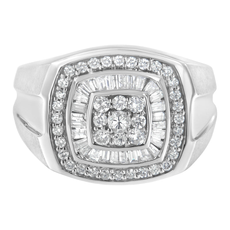 Bids.com 14K White Gold Men's 1 CTTW Diamond Band Ring Rings