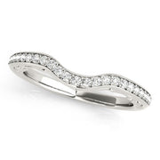 Bids.com 14k White Gold Prong Set Curved Diamond Wedding Ring (1/6 cttw) Rings