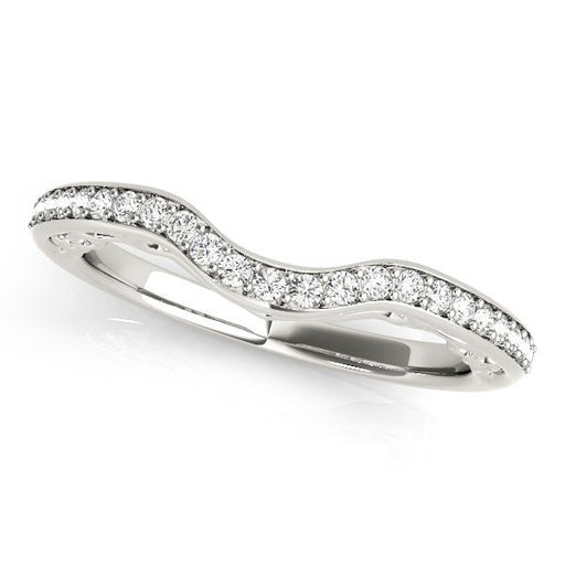 Bids.com 14k White Gold Prong Set Curved Diamond Wedding Ring (1/6 cttw) Rings