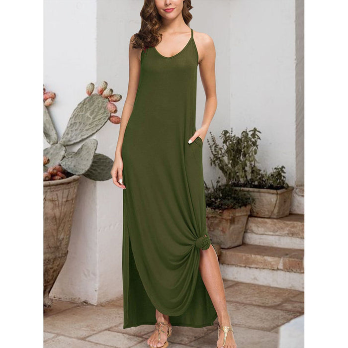 Slit Scoop Neck Sleeveless Dress