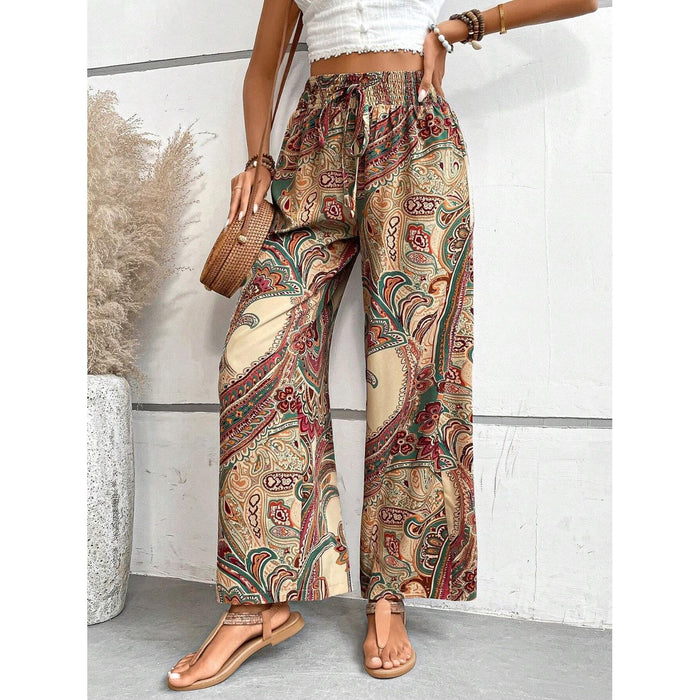 Printed Wide Leg Pants