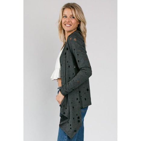 DISTRESSED CASCADE CARDIGAN