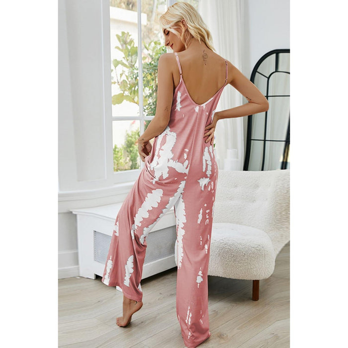 Tie-Dye Spaghetti Strap Jumpsuit with Pockets