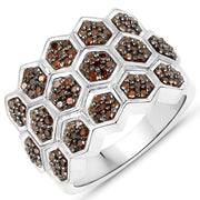 Bids.com 0.75 Carat Genuine Red Diamond .925 Sterling Silver Ring Rings