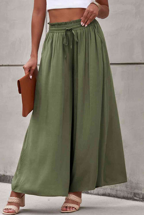 Drawstring Waist Wide Leg Pants by VYSN