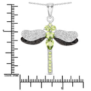 Bids.com 1.98 Carat Genuine Peridot and White Topaz .925 Sterling Silver Pendant Pendants
